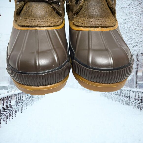 G.H. BASS Calgary Brown Insulated Ankle Winter Duck Boots Unisex Youth US Size 4 - Picture 3 of 12